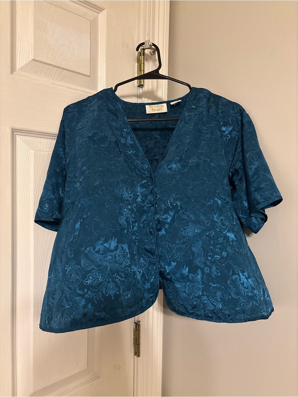 Vintage Victoria's Secret Gold Label Floral Jacquard Blouse Size S